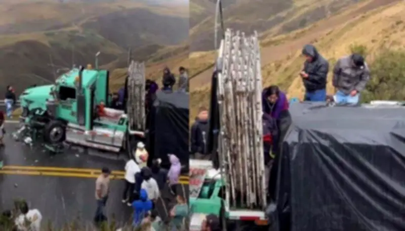 Accidente de tractomula en Berlín deja un muerto y dos heridos tras colisión frontal