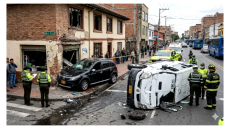 Accidente en avenida Primera de Mayo deja dos carros destrozados y trancón monumental
