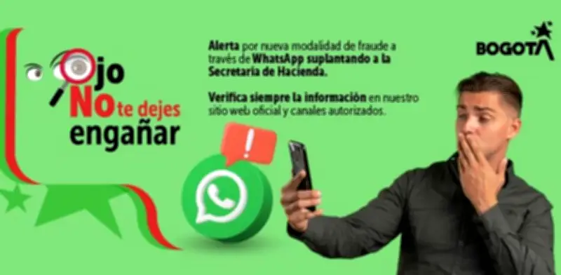 Alerta en Bogotá por fraude que suplanta a la Secretaría de Hacienda vía WhatsApp