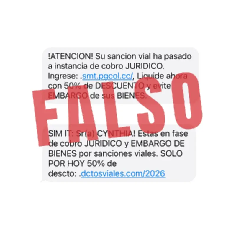 Alerta por estafas digitales con falsas multas de tránsito mediante mensajes de texto