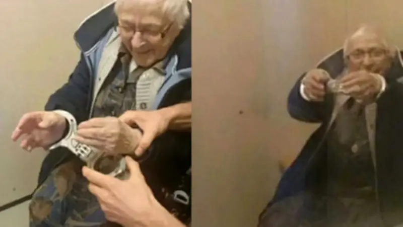 Anciana de 99 años cumplió su inusual sueño: ser arrestada por la policía en Países Bajos