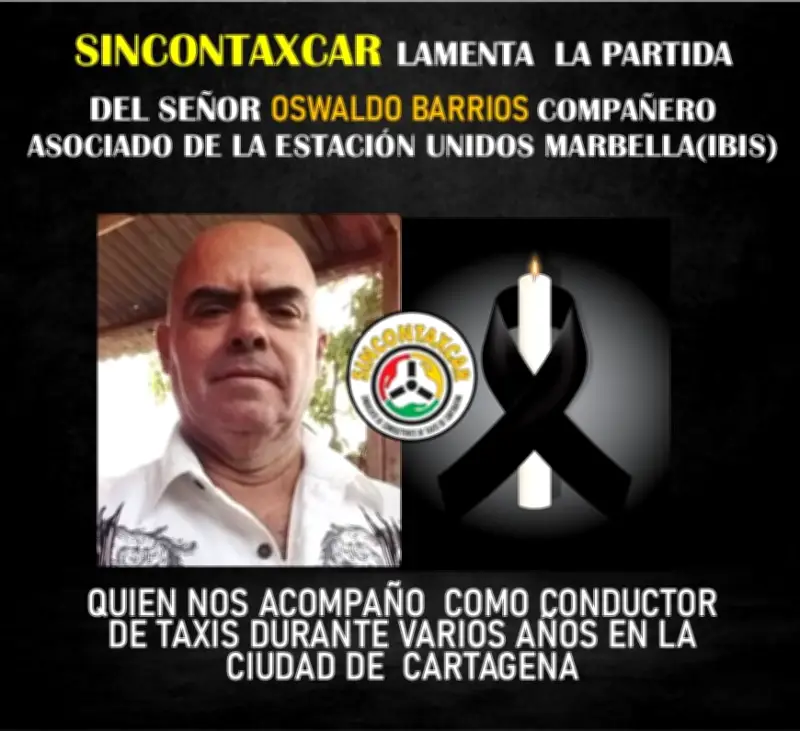 Asesinan a taxista Oswaldo Barrios en atraco cerca del Mercado de Bazurto en Cartagena