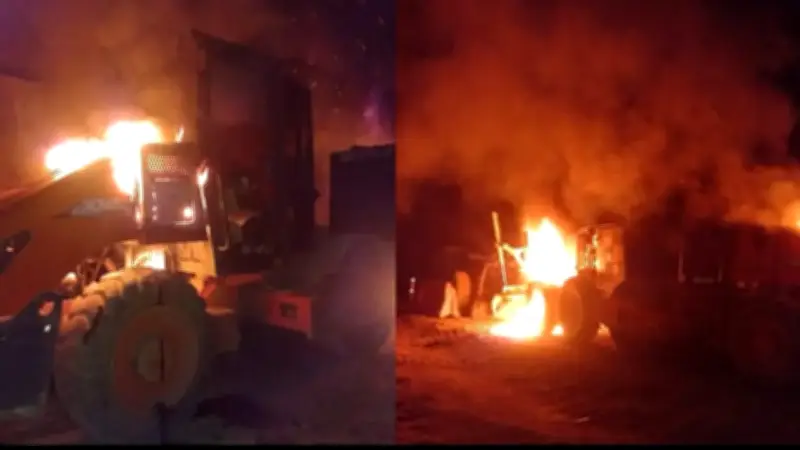 Atentado en Norte de Santander: queman maquinaria de pavimentación