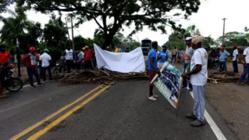 Bloqueo total en la Troncal de Occidente: campesinos protestan por incumplimiento de entrega de tierras