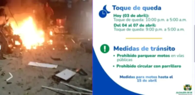 Briceño amanece bajo toque de queda tras ataque con moto bomba que dejó policía herido