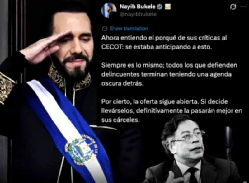 Bukele insiste en enviar presos salvadoreños a Colombia tras escándalo de fiestas en cárcel de Itagüí