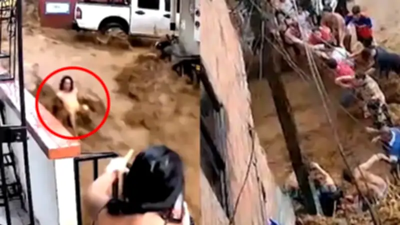 Cadena humana salva a joven arrastrado por quebrada en Medellín: "El de arriba me dio una oportunidad"