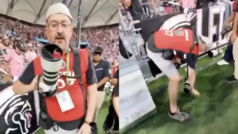 Camarógrafo recibe balonazo de Messi durante entrenamiento del Inter Miami