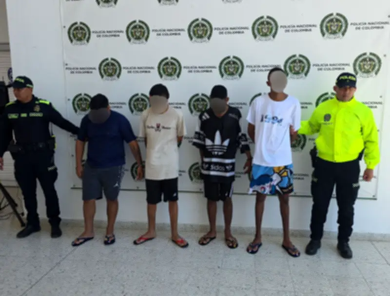 Capturan a cuatro presuntos homicidas en Valledupar vinculados a crimen organizado
