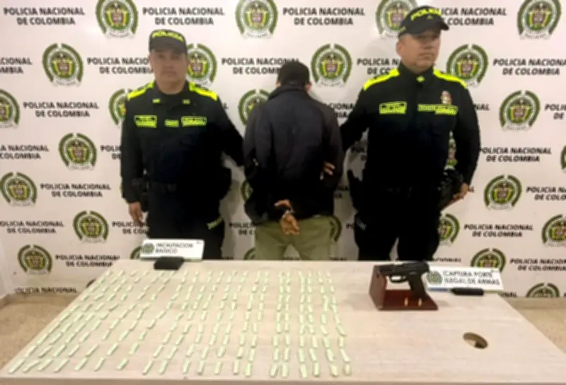Capturan a joven con pistola y 200 dosis de bazuco tras intentar huir en Floridablanca