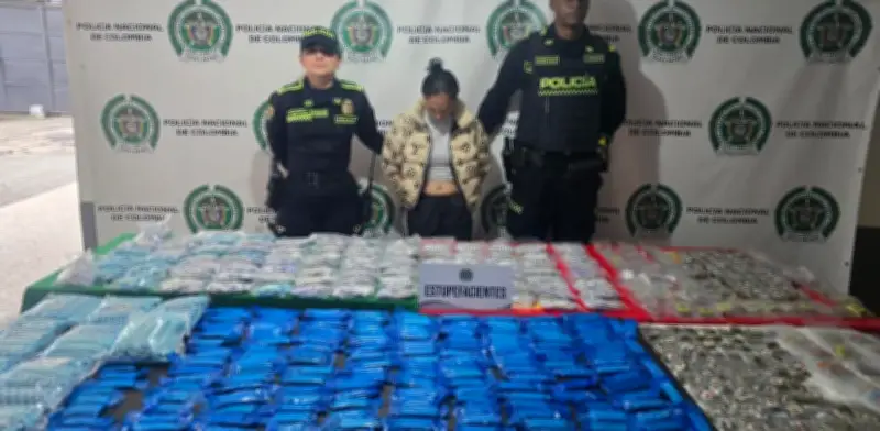 Capturan a 'La Montoya' en Bogotá con 6.000 dosis de droga en maletines