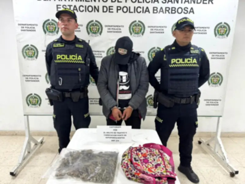 Capturan a presunto expendedor con más de 500 dosis de marihuana en Barbosa, Santander