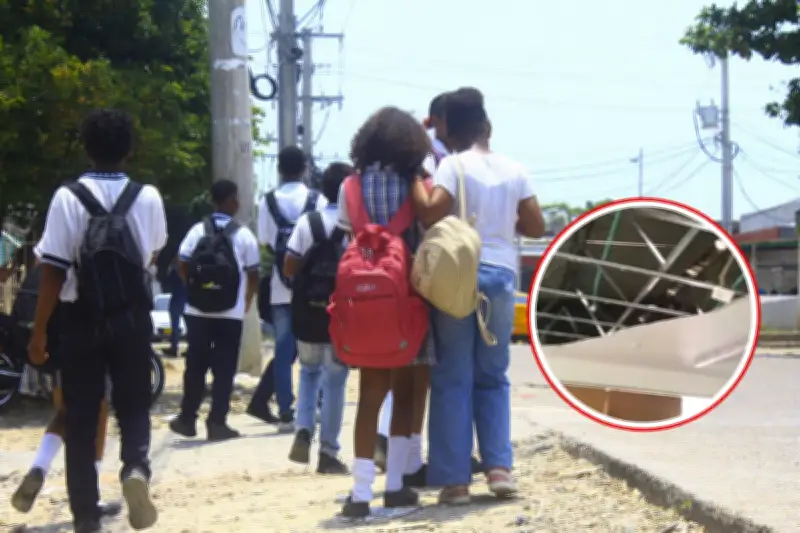 Cielo raso se desploma en colegio de Cartagena: evidencia deterioro de infraestructura educativa