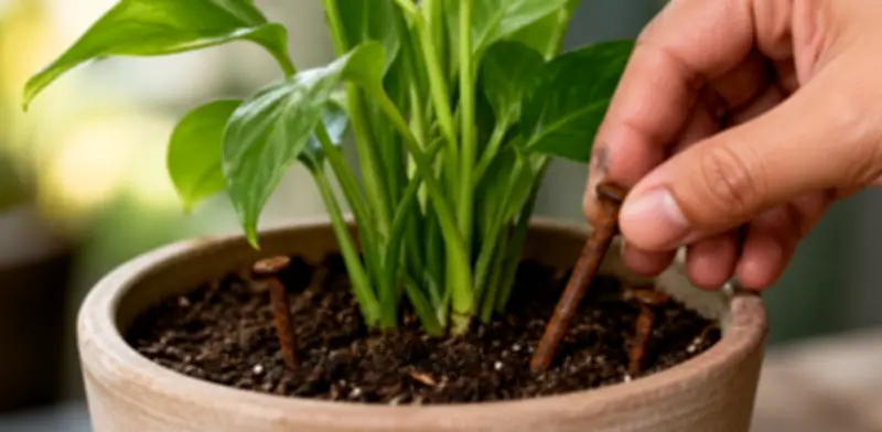 Clavos oxidados en macetas: ¿solución o mito para las plantas?