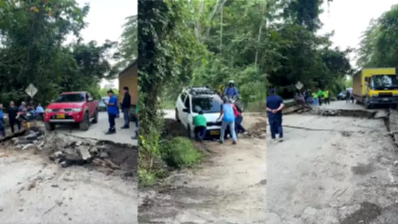 Colapso vial en San Vicente de Chucurí por lluvias y falla geológica
