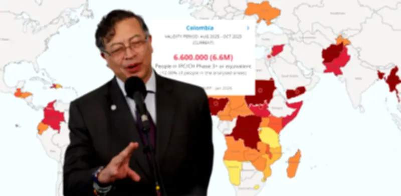 Colombia en rojo en mapa del hambre: 6,6 millones en crisis alimentaria