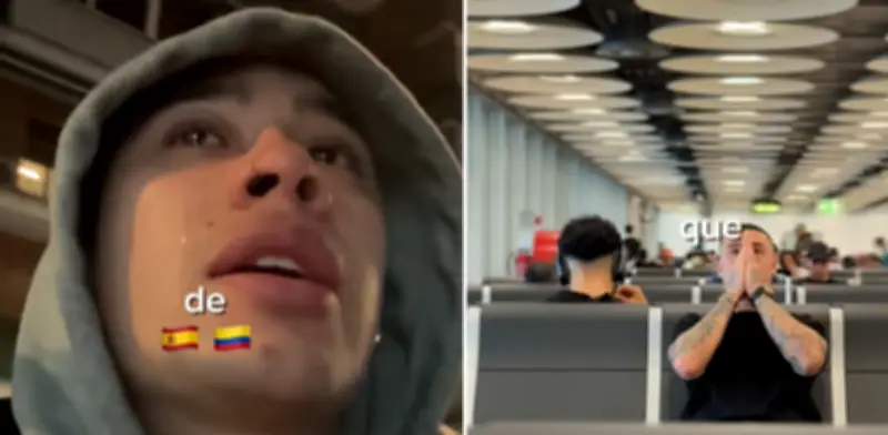 Colombiano en España llora de emoción al recibir residencia y poder regresar a su país tras 4 años