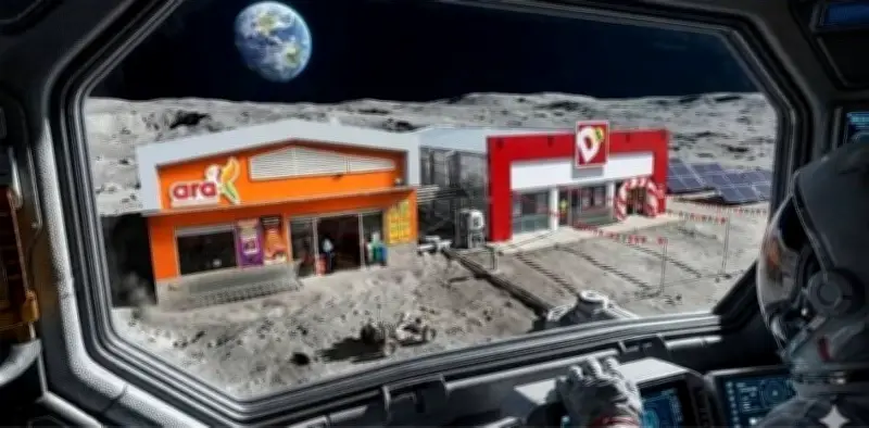 Colombianos 'colonizan' la Luna con IA: Tiendas D1 y Juan Valdez en imágenes virales de Artemis II