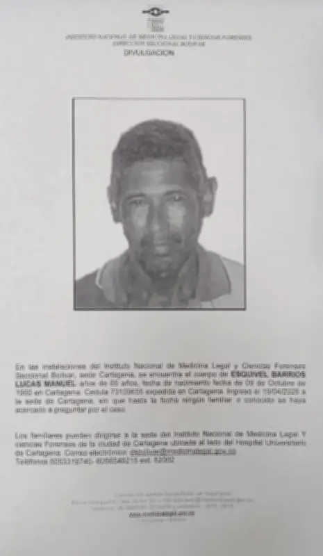 Cuerpo de adulto mayor sin reclamar en Cartagena tras muerte violenta en Bazurto