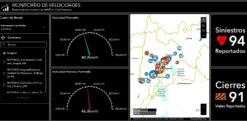 Cundinamarca lanza aplicación para monitorear velocidad de vías en tiempo real