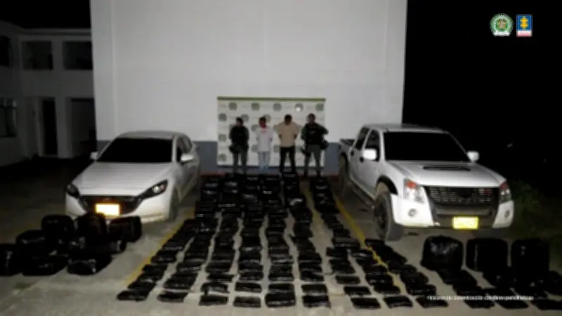 Dos hombres enviados a prisión por transportar 400 kilos de marihuana en Toro, Valle