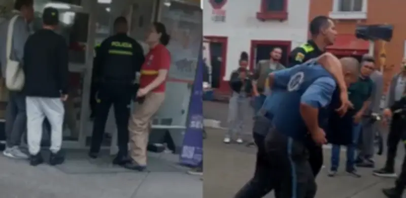 Dos sujetos armados asaltan tienda Oxxo en Palermo, Bogotá: un herido y maleta robada