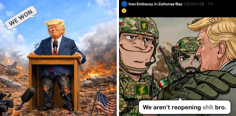 Embajadas iraníes responden con humor y memes a amenazas de Trump sobre el estrecho de Ormuz