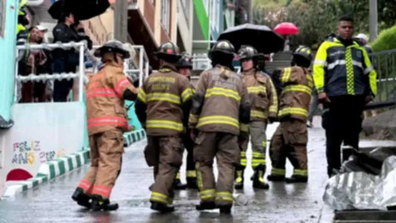 Explosión de tanque de alcohol causa incendio en Bogotá con tres heridos