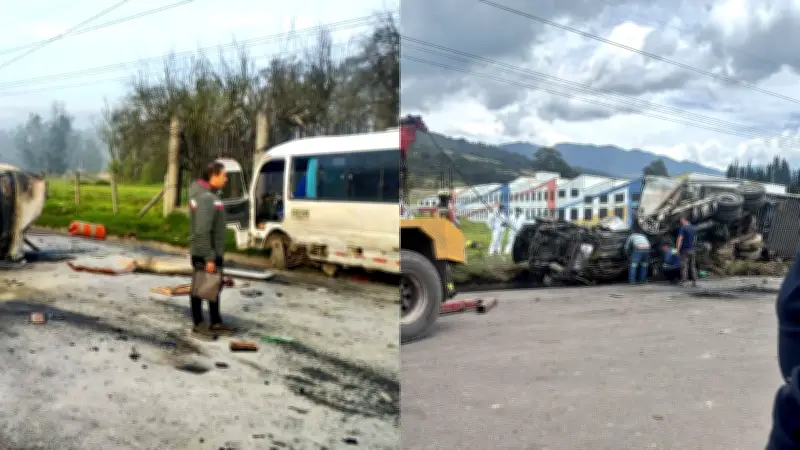 Explosión en vía Zipaquirá-Ubaté deja 5 fallecidos y 21 heridos tras colisión múltiple