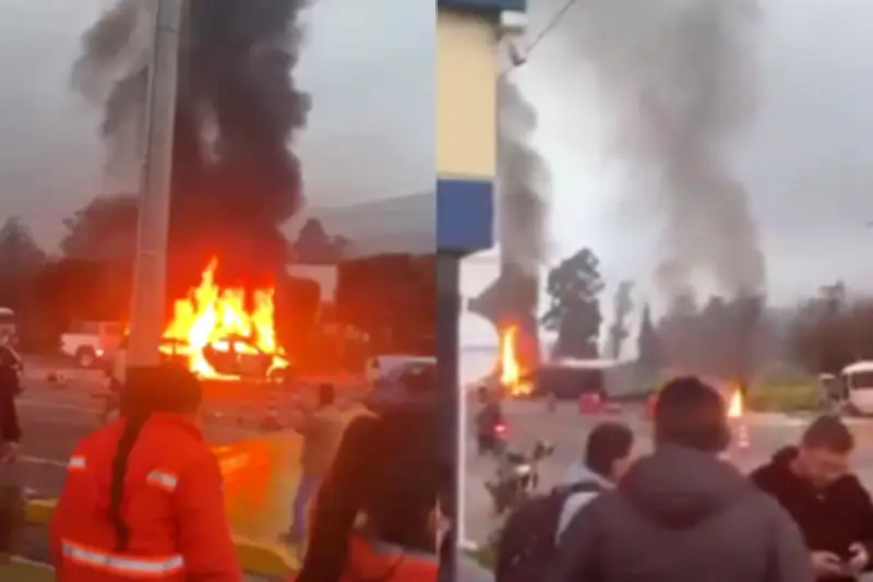Explosión y tragedia en Zipaquirá: mula choca y causa incendio vehicular con víctimas fatales