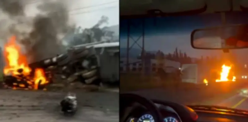 Fuerte explosión en peaje Zipaquirá-Ubaté deja al menos 19 heridos tras grave accidente vial