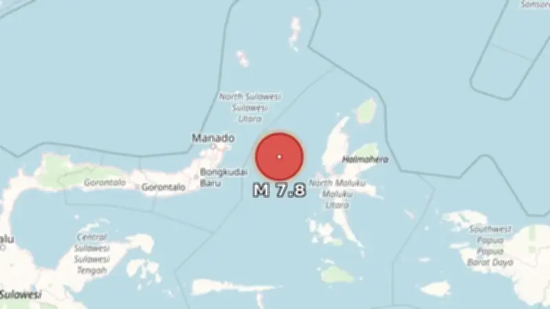 Fuerte terremoto de magnitud 7,8 sacude Indonesia y activa alerta de tsunami
