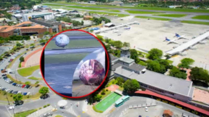 Globo de mecha cayó en pista del aeropuerto Olaya Herrera en Medellín