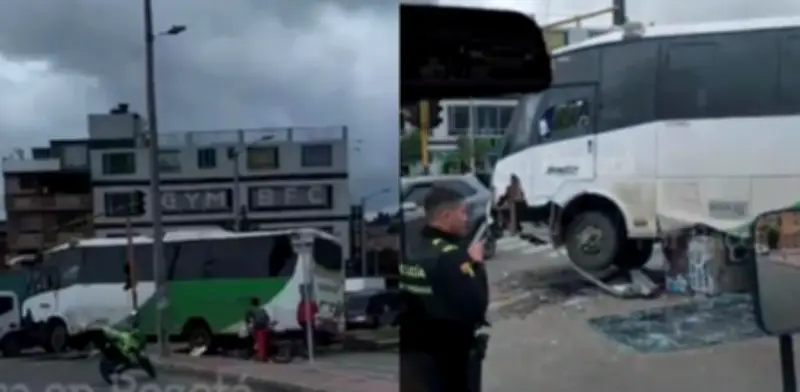 Grave accidente en Suba: bus especial choca contra andén en Bogotá sin lesionados