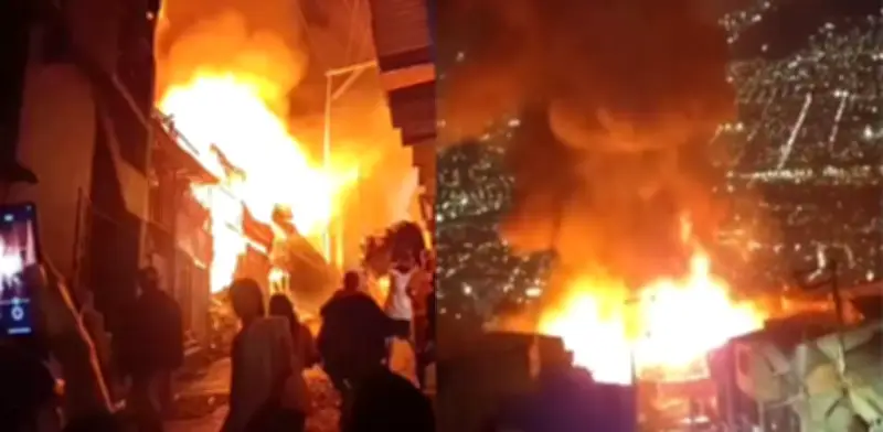 Grave incendio en Carpinelo, Medellín: ocho viviendas consumidas