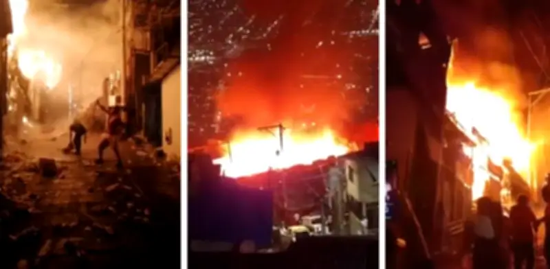 Grave incendio en la comuna uno de Medellín afecta varias viviendas