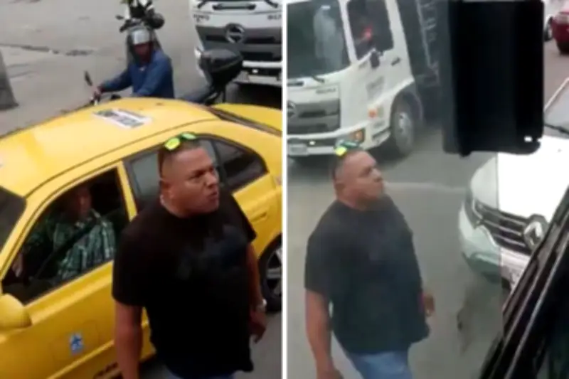 Hombre ataca bus SITP con bolillo en Bogotá tras no poder meterse en contravía