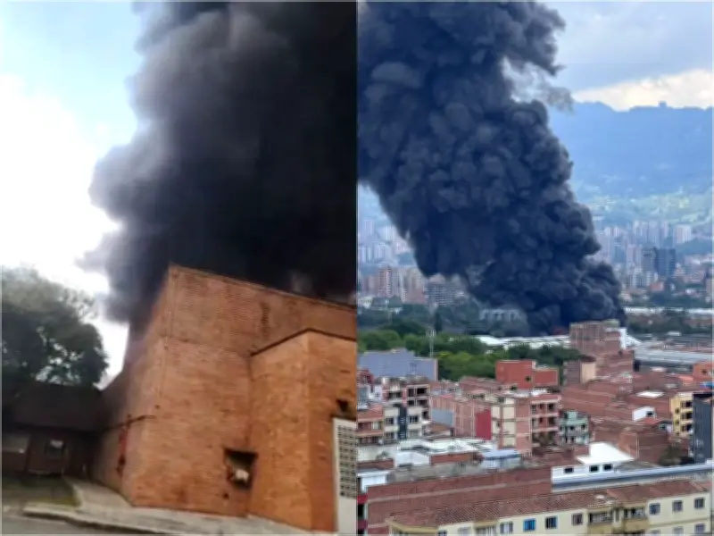 Incendio masivo en bodega de bicicletas en Itagüí: 40 bomberos controlan el fuego