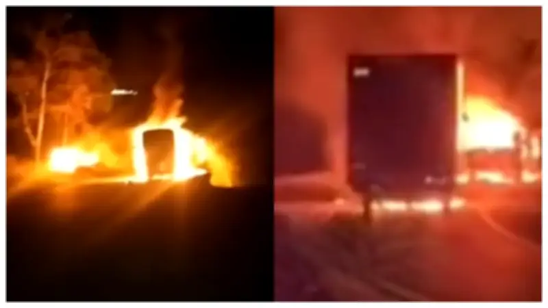 Incineran tres vehículos en vía al mar en Dagua, Valle del Cauca