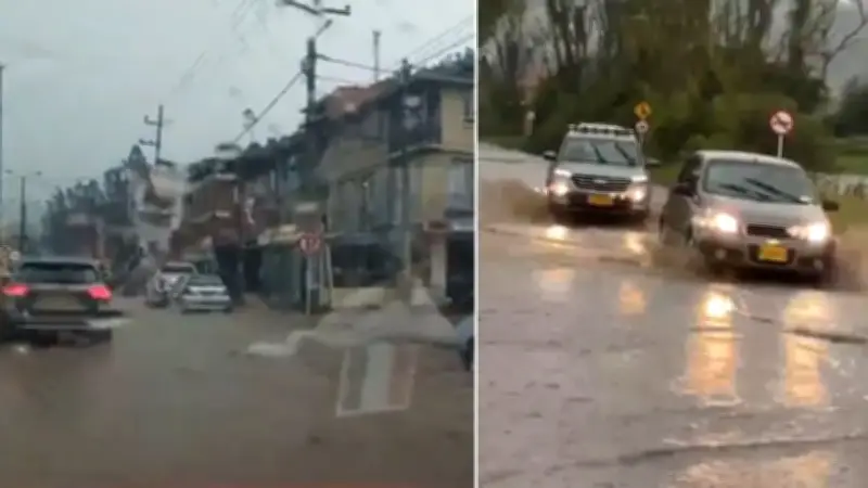 Inundaciones en La Calera por lluvias y ruptura de tubería