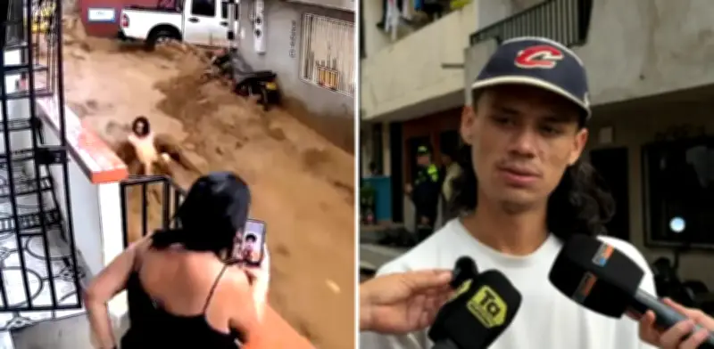 Joven arrastrado por quebrada en Medellín al intentar salvar su moto: fue rescatado por cadena humana