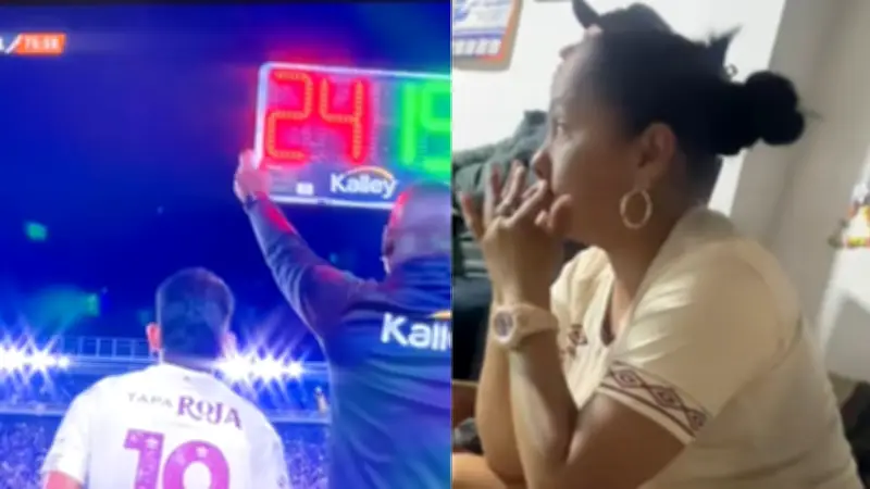 Madre de Santiago Joven llora al verlo jugar con Deportes Tolima