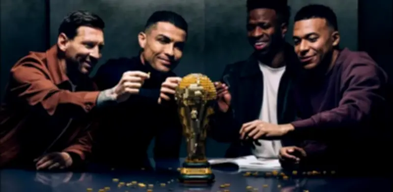 Messi, Ronaldo, Mbappé y Vinícius protagonizan histórico anuncio de Lego previo al Mundial 2026