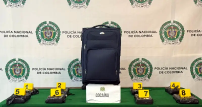 Policía intercepta maleta con cocaína y GPS en El Dorado con destino a Canadá
