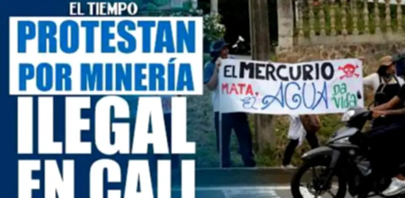 Protesta en Farallones de Cali contra minería ilegal que afecta 15 corregimientos y ríos
