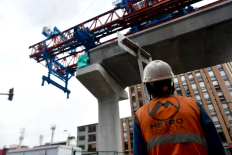 Protestas laborales paralizan obras del Metro de Bogotá por tercer mes consecutivo