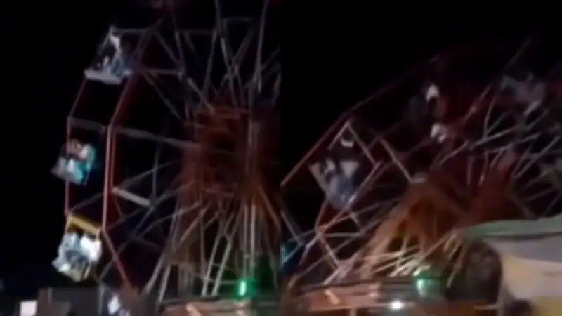 Rueda de la Fortuna se desploma con 80 personas a bordo: todo quedó en video