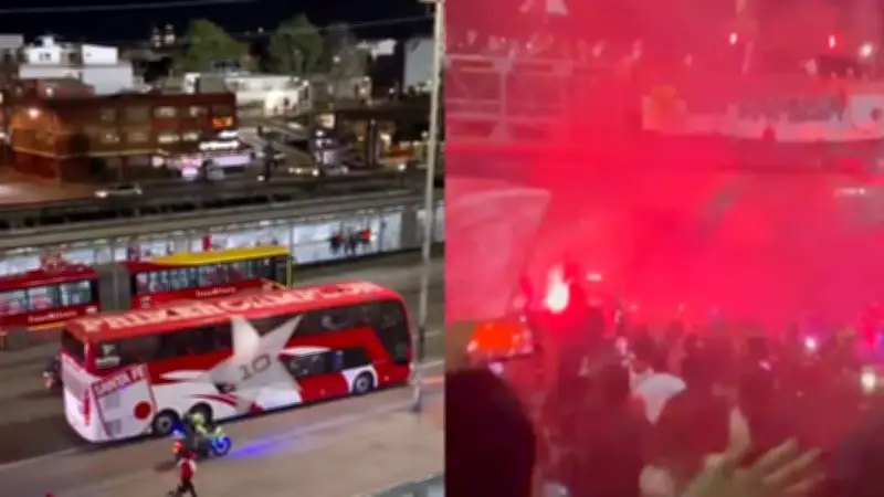 Santa Fe recibe apoteósico recibimiento en El Campín previo a duelo ante Peñarol por Libertadores