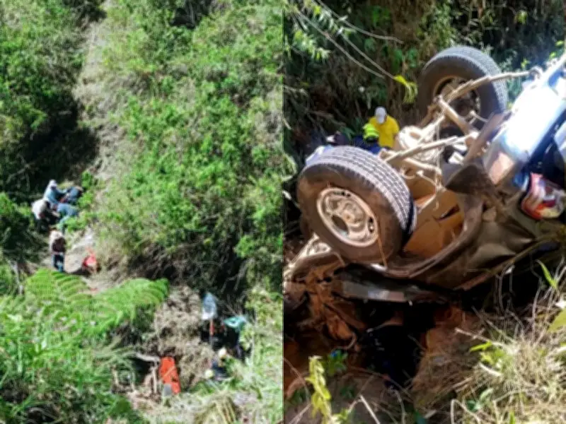 Tragedia en Dagua: Camioneta cae a abismo de 40 metros dejando tres turistas muertos