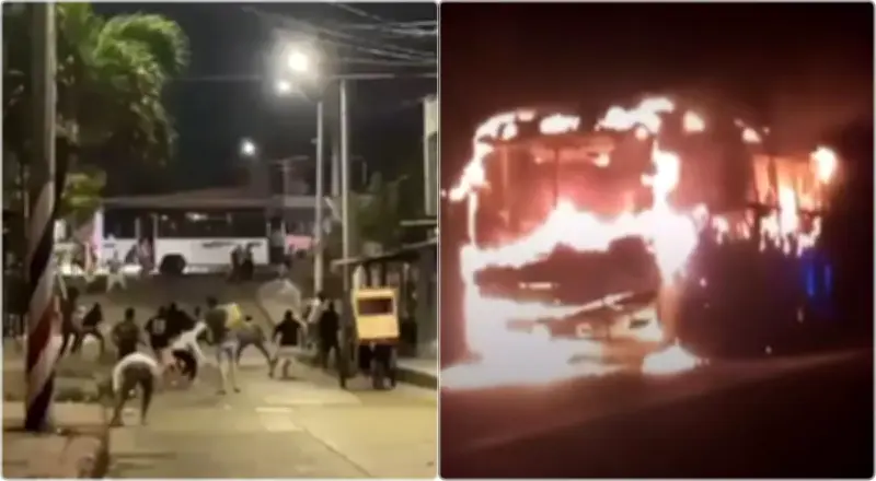 Violencia en Cartagena tras partido de Junior: Un muerto, bus incendiado y caos generalizado